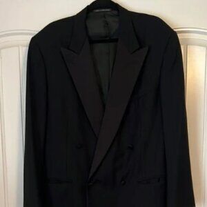 Ermenegildo Zegna Vintage Men’s Black Wool Double Breasted Blazer Jacket